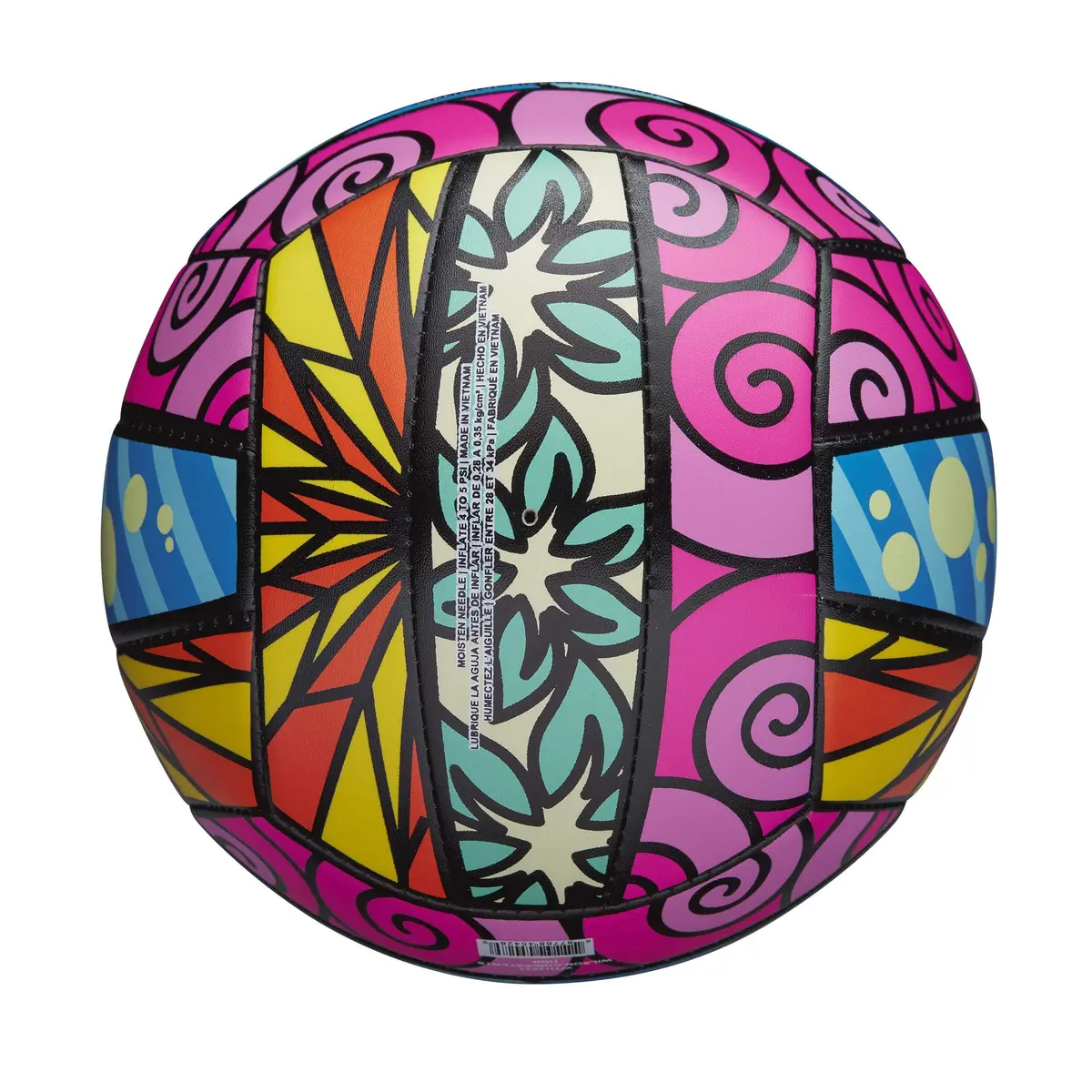 Wilson Graffiti Volleyball Pink/Blue/Yellow 1 Pack | Official Size 5 Indoor Match Play - view 3