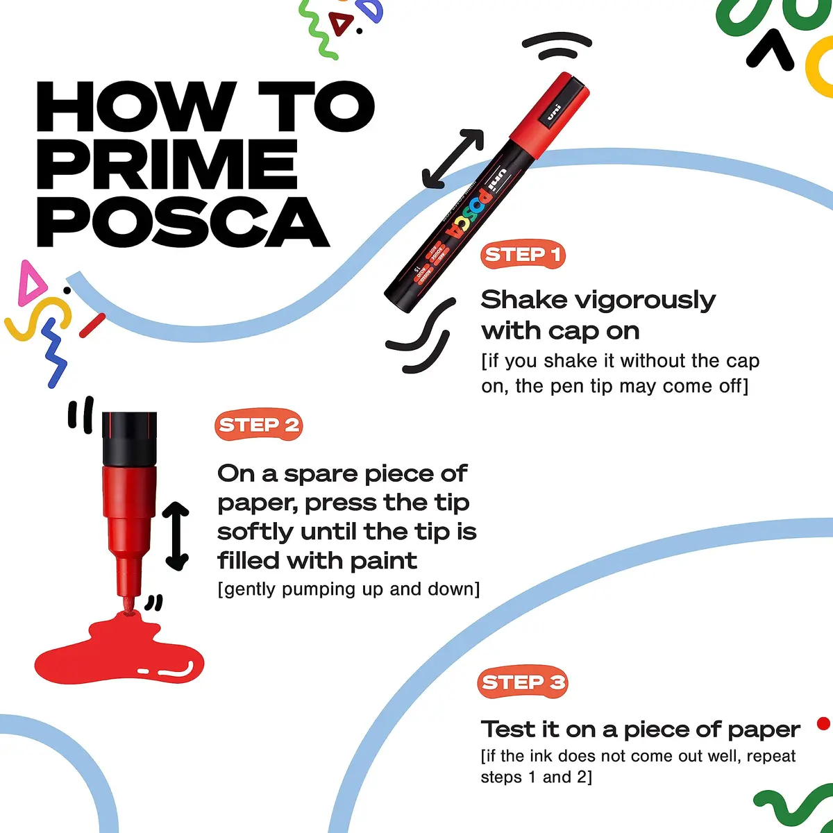 posca Glitter Paint Marker Fine Tip 0.9-1.3mm | Water-Based, Non-Toxic, Vibrant Orange Glitter - view 2