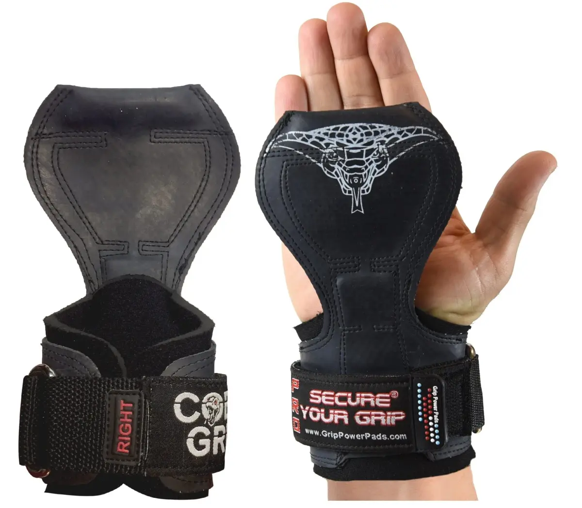 Cobra Grips PRO A PRO Black Rubber Weight Lifting Gloves with Wrist Wraps - 5.5 - 8.75" Wrist - main product image