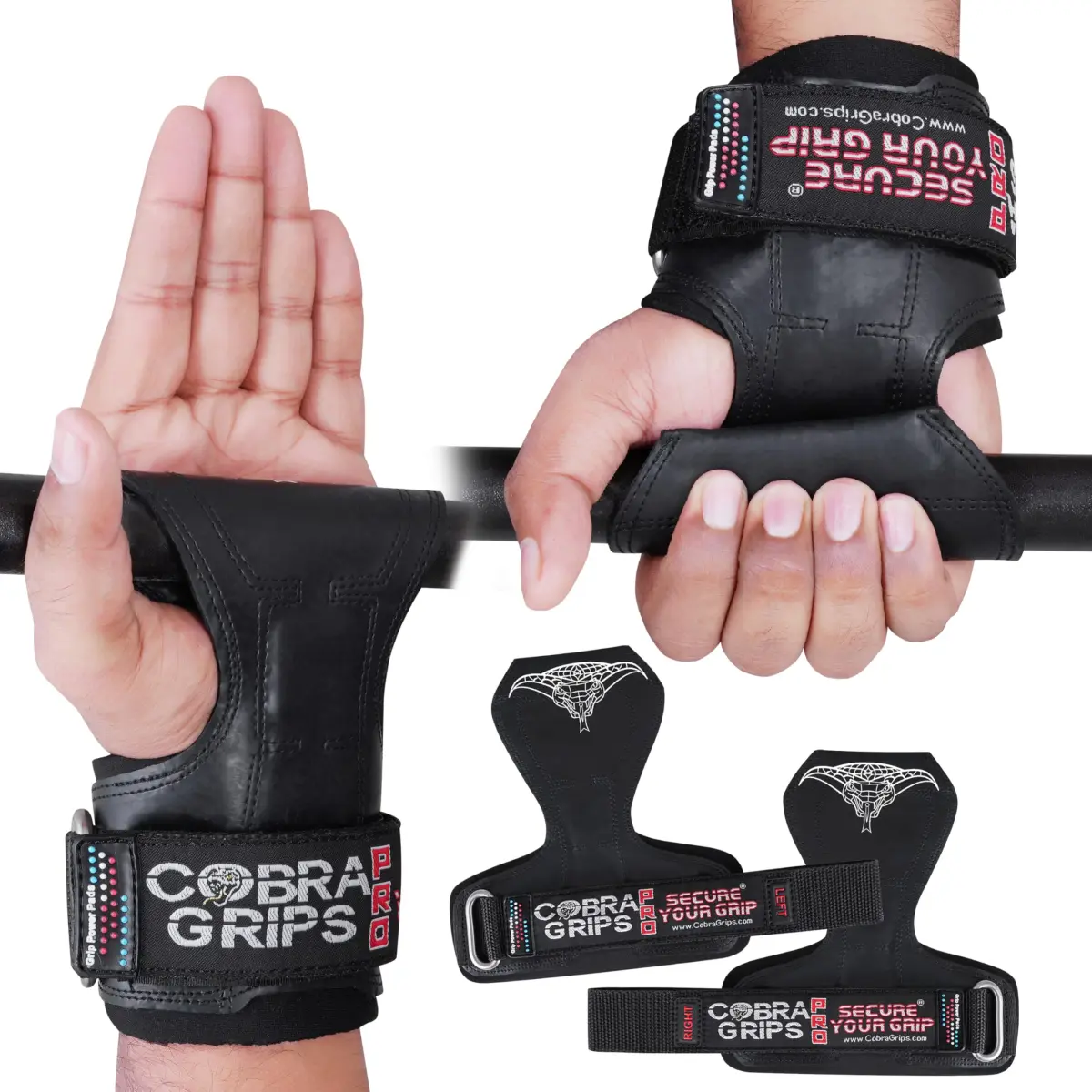 Cobra Grips PRO A PRO Black Rubber Weight Lifting Gloves with Wrist Wraps - 5.5 - 8.75" Wrist - view 2