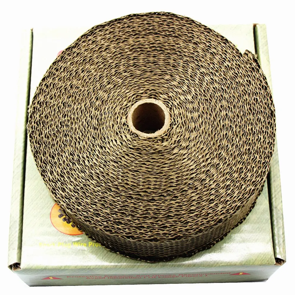 LEDAUT 2"x 50' Twill Weave Motorcycle ATV Titanium Exhaust Heat Shield Wrap with 11.8" Locking Ties (Pack of 15) | 1800°F Heat Resistance, 50% Heat Reduction - view 4