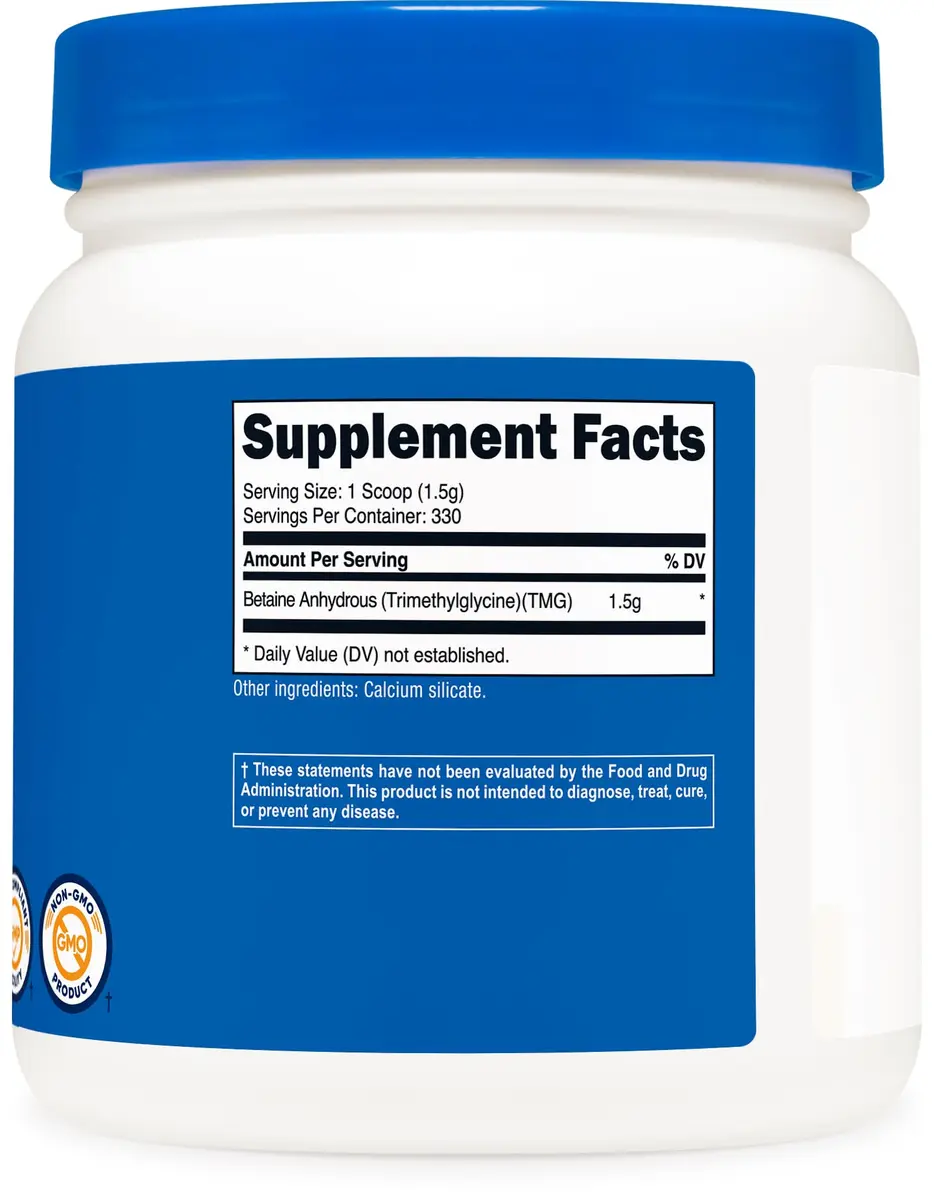 Nutricost Betaine Anhydrous Trimethylglycine (TMG) Powder 500g | Vegetarian, Non-GMO, Gluten Free - view 5