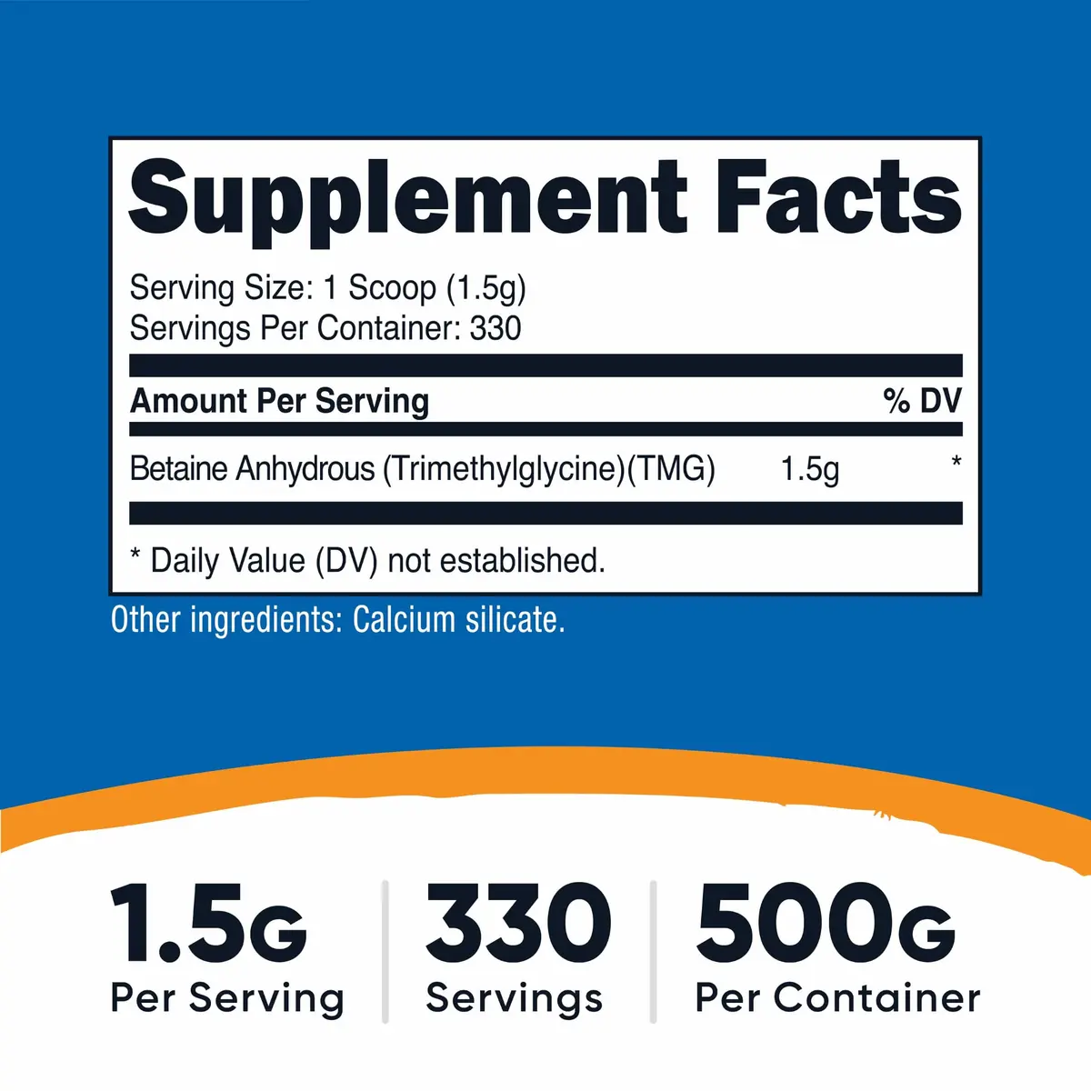 Nutricost Betaine Anhydrous Trimethylglycine (TMG) Powder 500g | Vegetarian, Non-GMO, Gluten Free - view 2