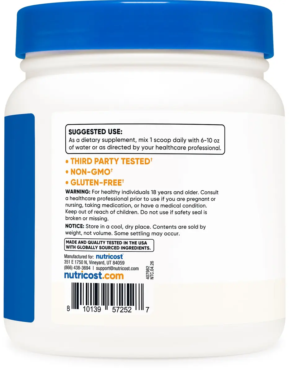 Nutricost Betaine Anhydrous Trimethylglycine (TMG) Powder 500g | Vegetarian, Non-GMO, Gluten Free - view 4