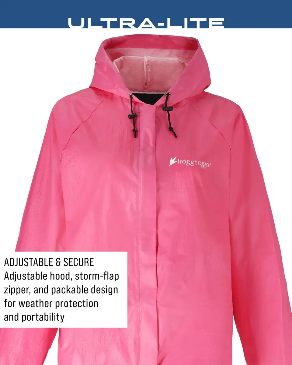 FROGG TOGGS Women's Ultra-Lite2 Waterproof Breathable Rain Jacket, Pink, X-Large | Lightweight, Breathable & Packable - view 6