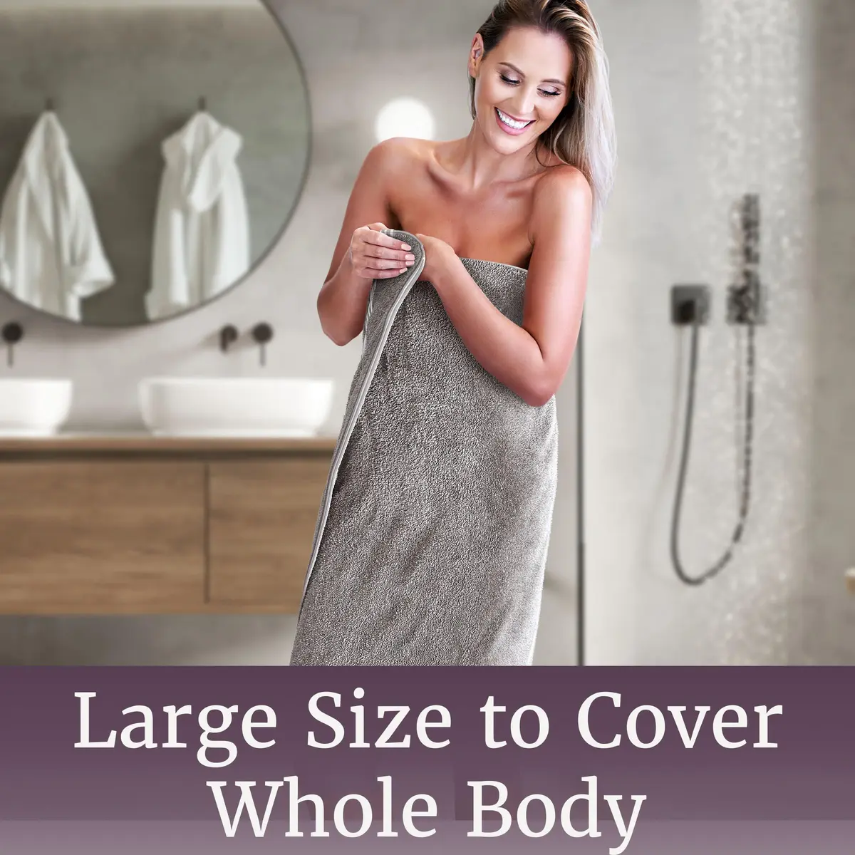 Lavish Home Rio 8 Piece 100% Cotton Towel Set - White & Silver | Soft & Absorbent 575 GSM - view 6