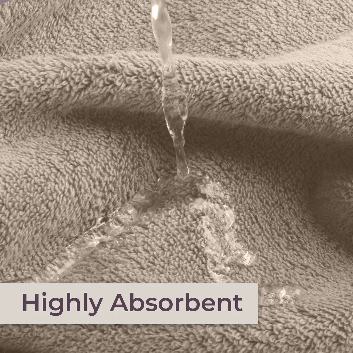 Lavish Home Bathroom Towels Set, 8-Piece, Taupe | Plush 575 GSM Cotton for Spa & Home Use - view 7