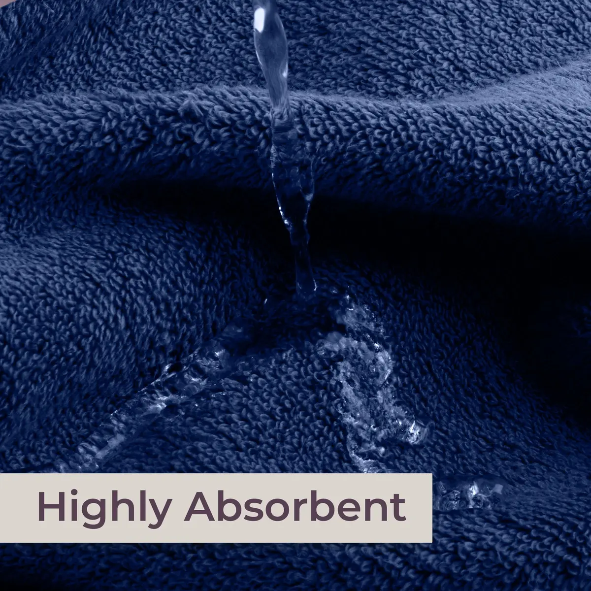 Lavish Home Bathroom Towels Set, 8-Piece Navy | Plush 575 GSM Cotton for Spa & Daily Use - view 7