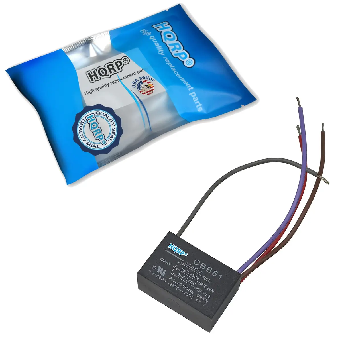 HQRP Ceiling Fan Capacitor 4.5uf+5uf+6uf | UL Listed Replacement for Ceiling Fans - view 2