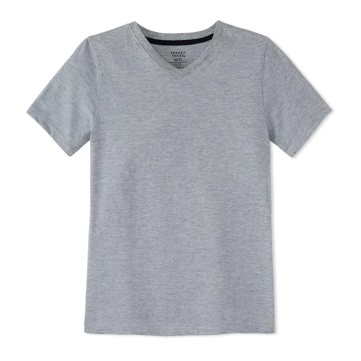 French Toast Boys' Short Sleeve V-Neck T-Shirt, Heather Grey, 3T | Breathable Cotton for Active Kids - main product image