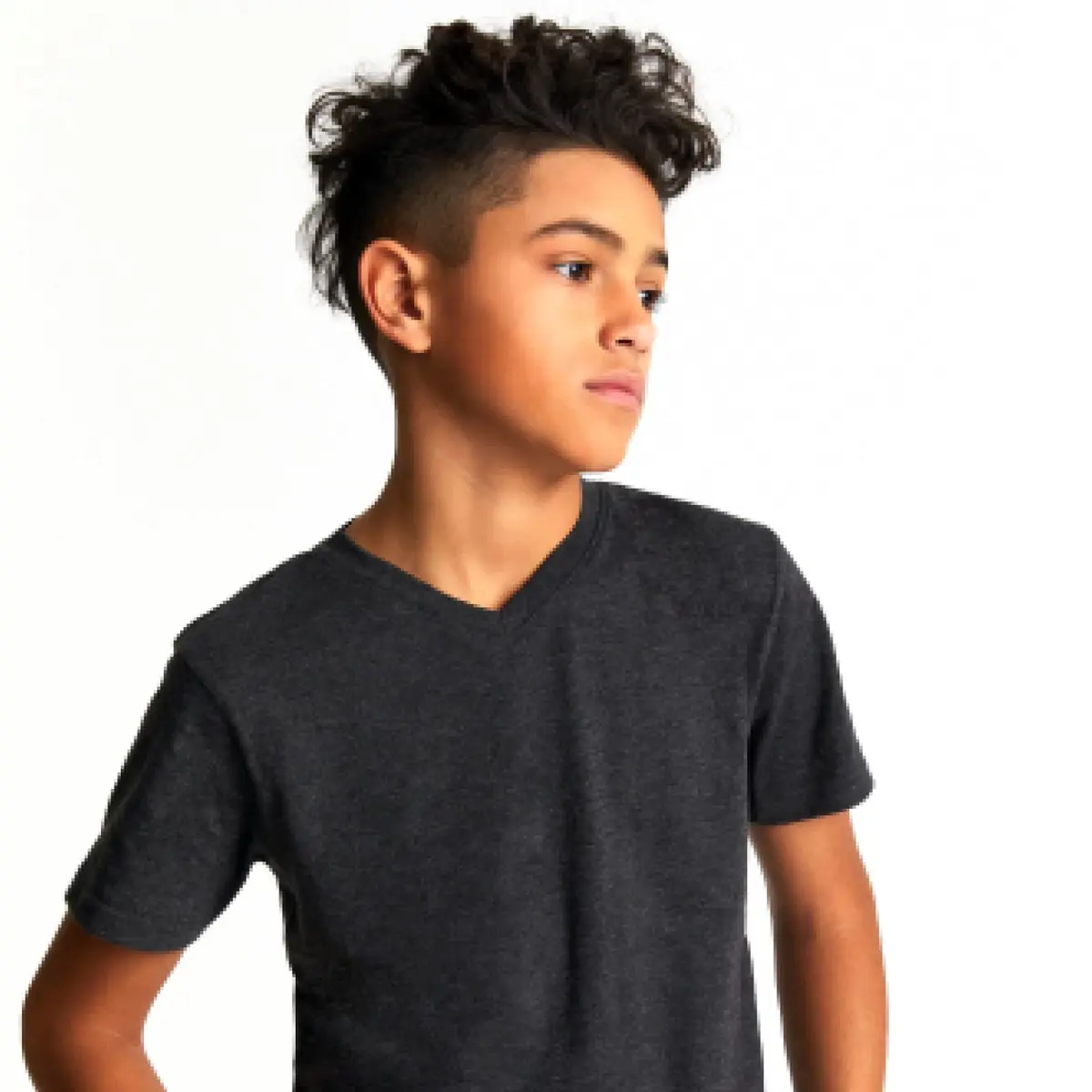 French Toast Boys' Short Sleeve V-Neck T-Shirt, Heather Grey, 3T | Breathable Cotton for Active Kids - view 2