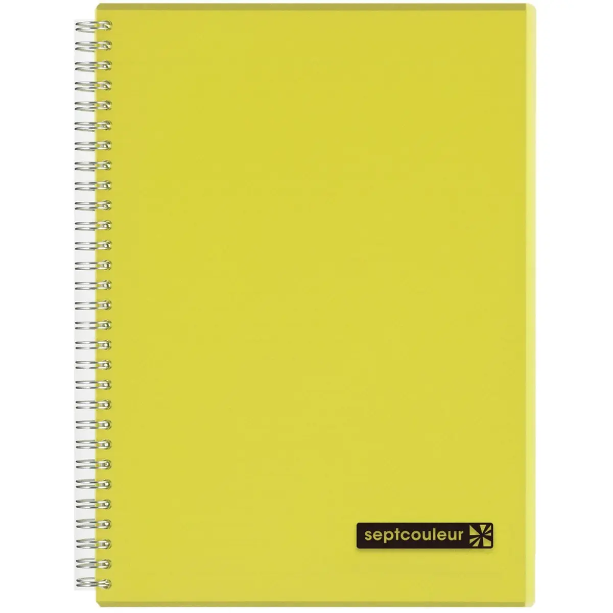 Maruman Septcouleur Spiral Notebook 160 Pages B5 College Ruled Yellow | Colorful Rainbow Cover, Japanese Quality - main product image