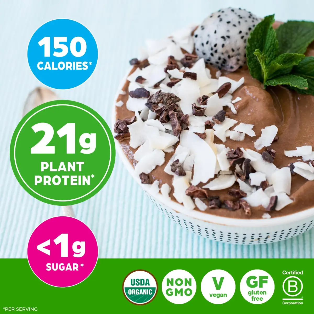 Orgain Organic Vegan Protein Powder Creamy Chocolate Fudge 1.02 lb (463 g) | 21g Protein Per Serving - view 6