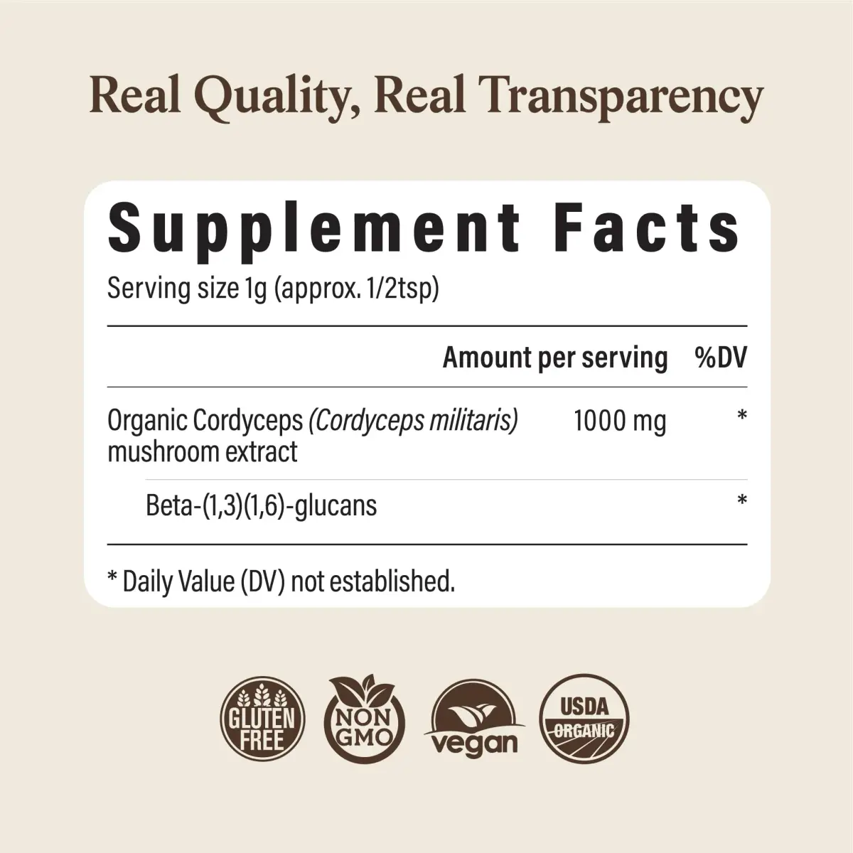 Real Mushrooms Cordyceps Mushroom Powder 60 Servings | Organic Energy & Wellness Support - view 8