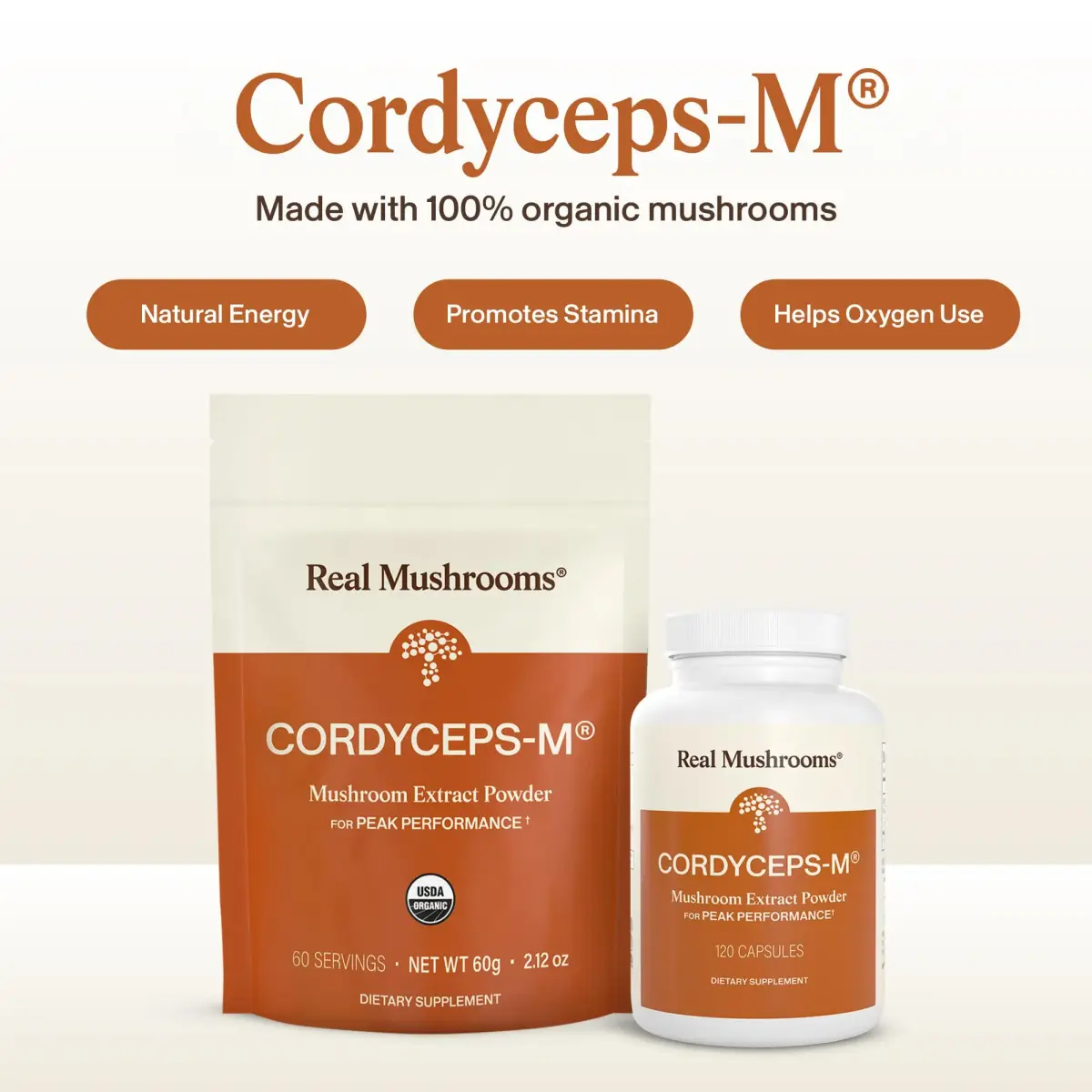 Real Mushrooms Cordyceps Mushroom Powder 60 Servings | Organic Energy & Wellness Support - view 2