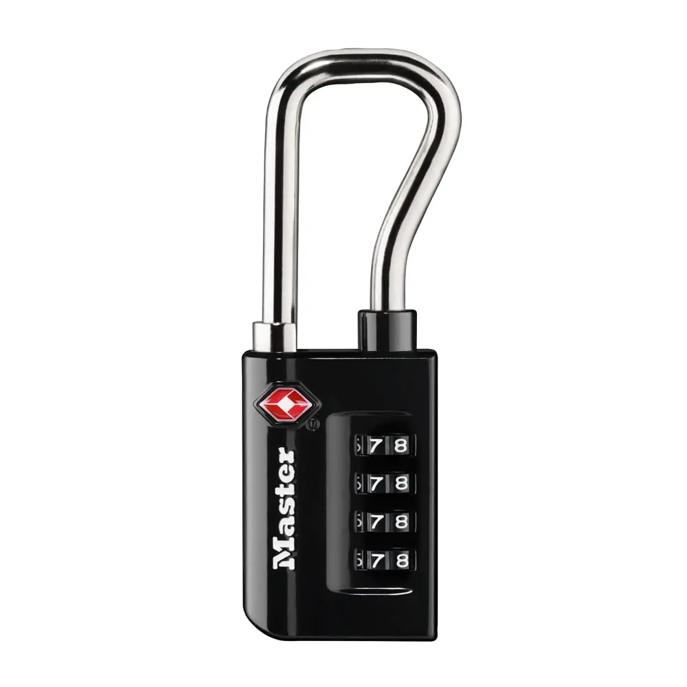 Master Lock TSA Approved Luggage Lock, 1-5/16 in. Wide, Black | Set Your Own Combination for Travel & Security - main product image