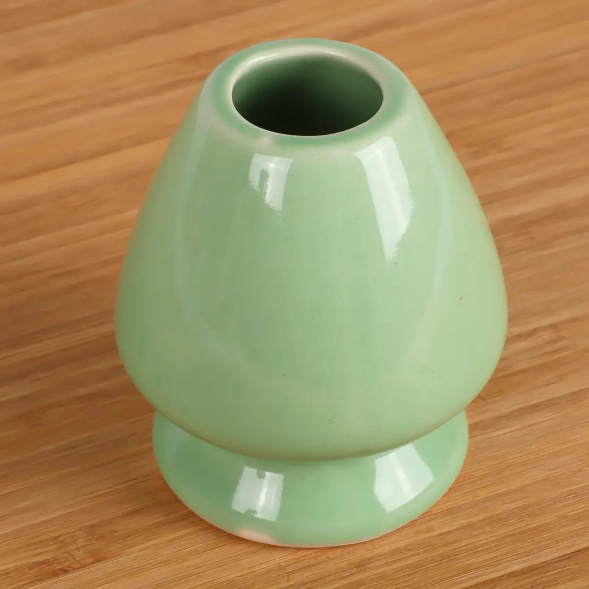 BambooMN Matcha Green Tea Whisk & Scoop Set | Traditional 4-Piece Kit with Light Green Holder - view 2