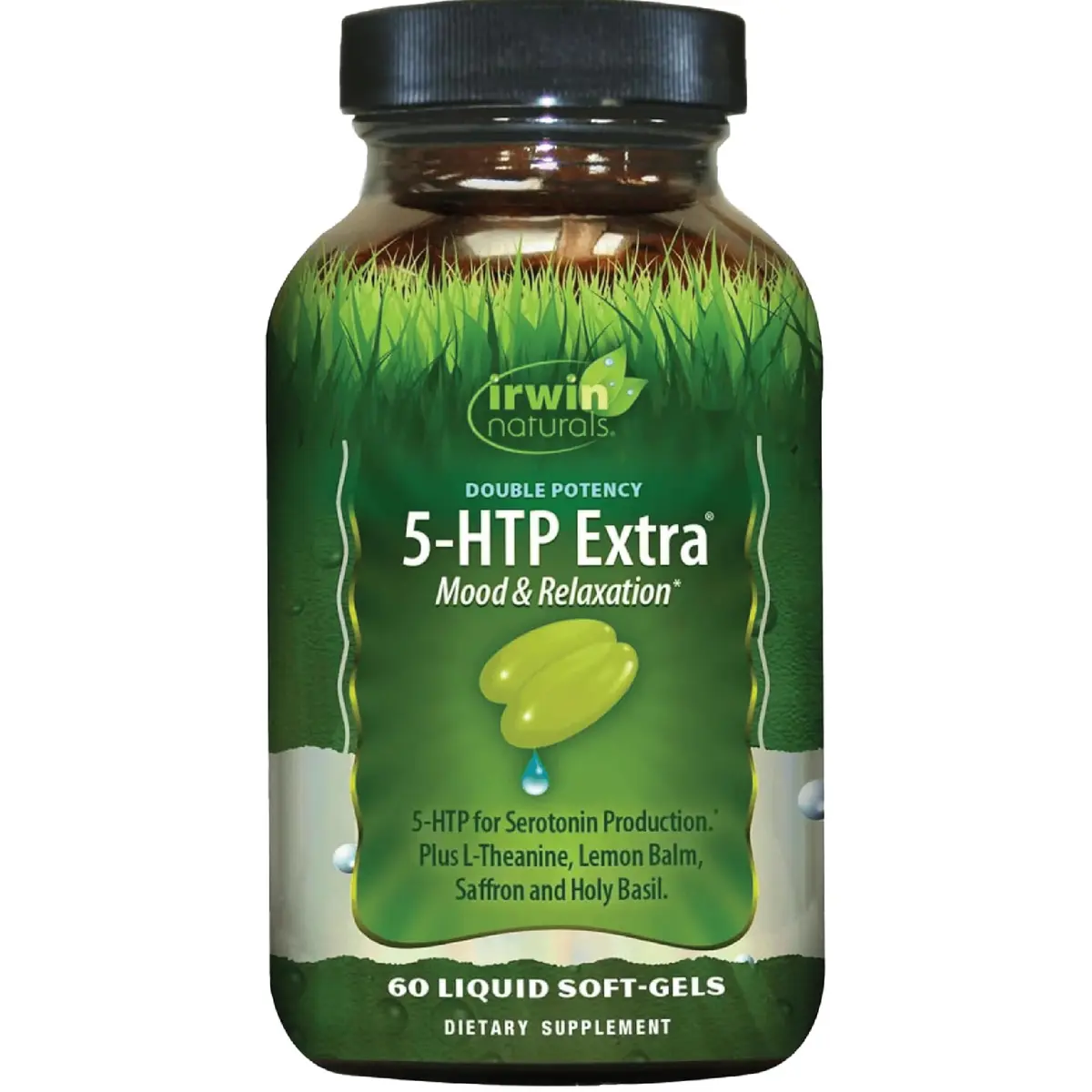 Irwin Naturals Double Potency 5-HTP Extra Mood Balance Formula | 60 Liquid Soft-Gels for Mood & Relaxation - main product image