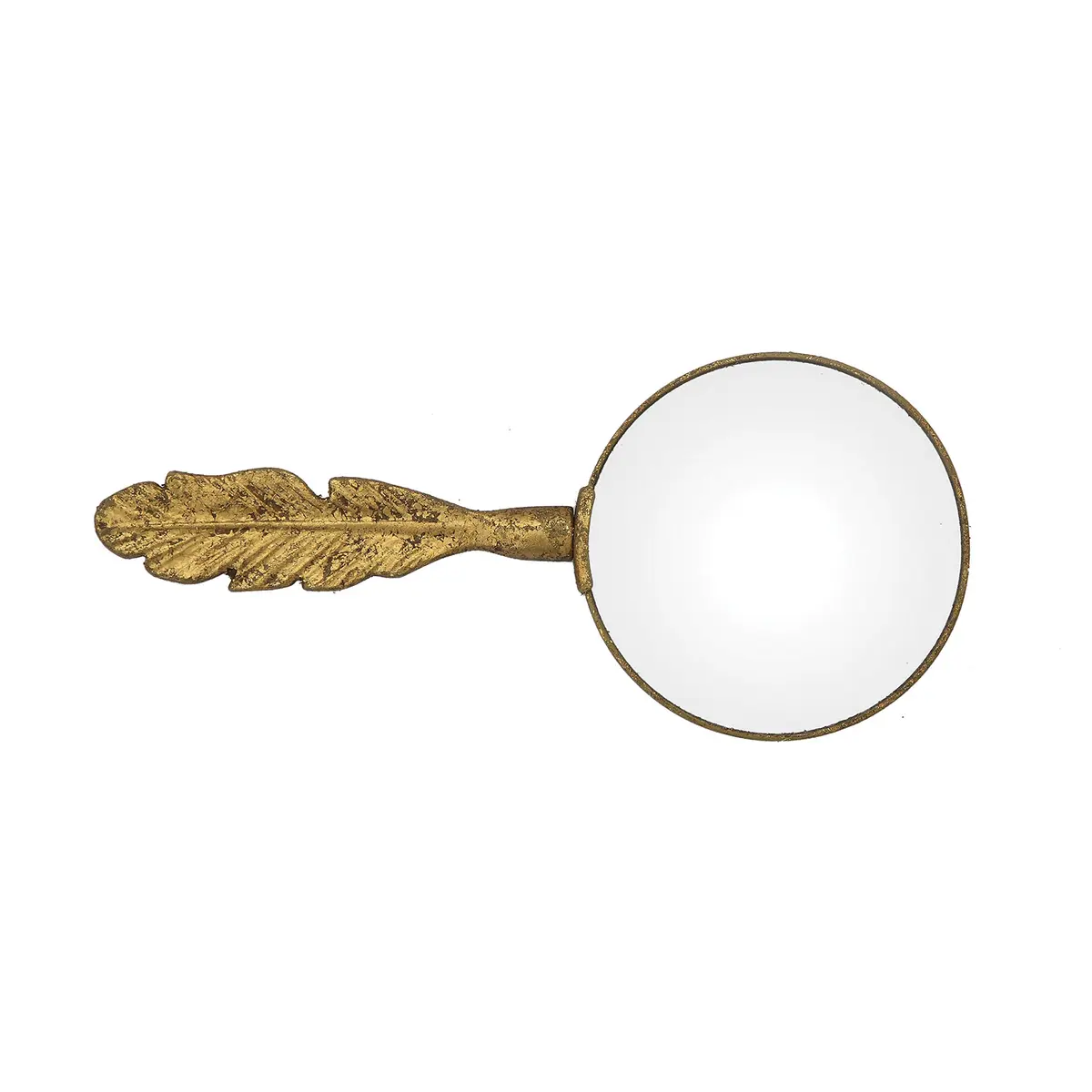 Creative Co-Op Gold Magnifying Glass with Feather Shaped Handle | Decorative & Handy for Daily Use (70-120 chars) - main product image