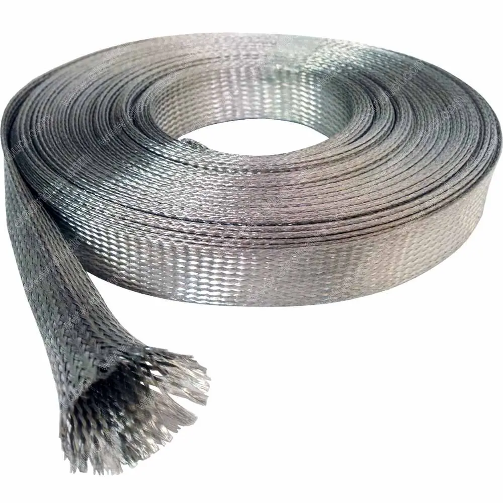 Electriduct 1/4" Tinned Copper Metal Braid Sleeving 0.16" Dia | Flexible EMI RFI Shielding Wire Mesh (25 Feet) - view 3
