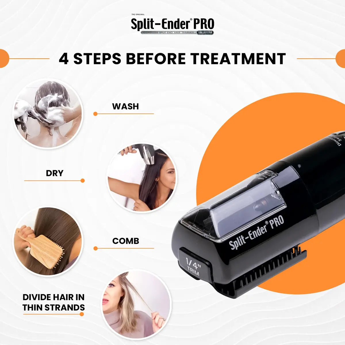 Split-Ender PRO Hair Trimmer - Cordless Professional Hair Tool for Damaged & Frizzy Hair | Black - view 8