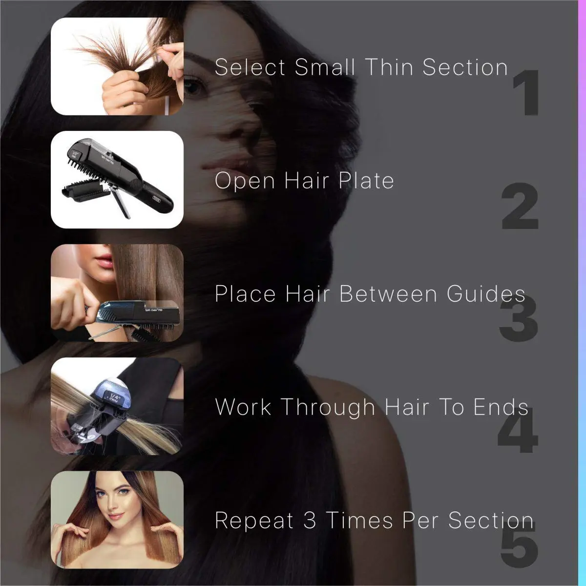 Split-Ender PRO Hair Trimmer - Cordless Professional Hair Tool for Damaged & Frizzy Hair | Black - view 9