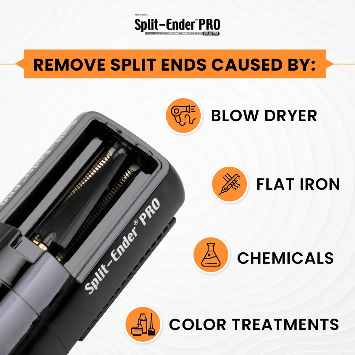 Split-Ender PRO Hair Trimmer - Cordless Professional Hair Tool for Damaged & Frizzy Hair | Black - view 4