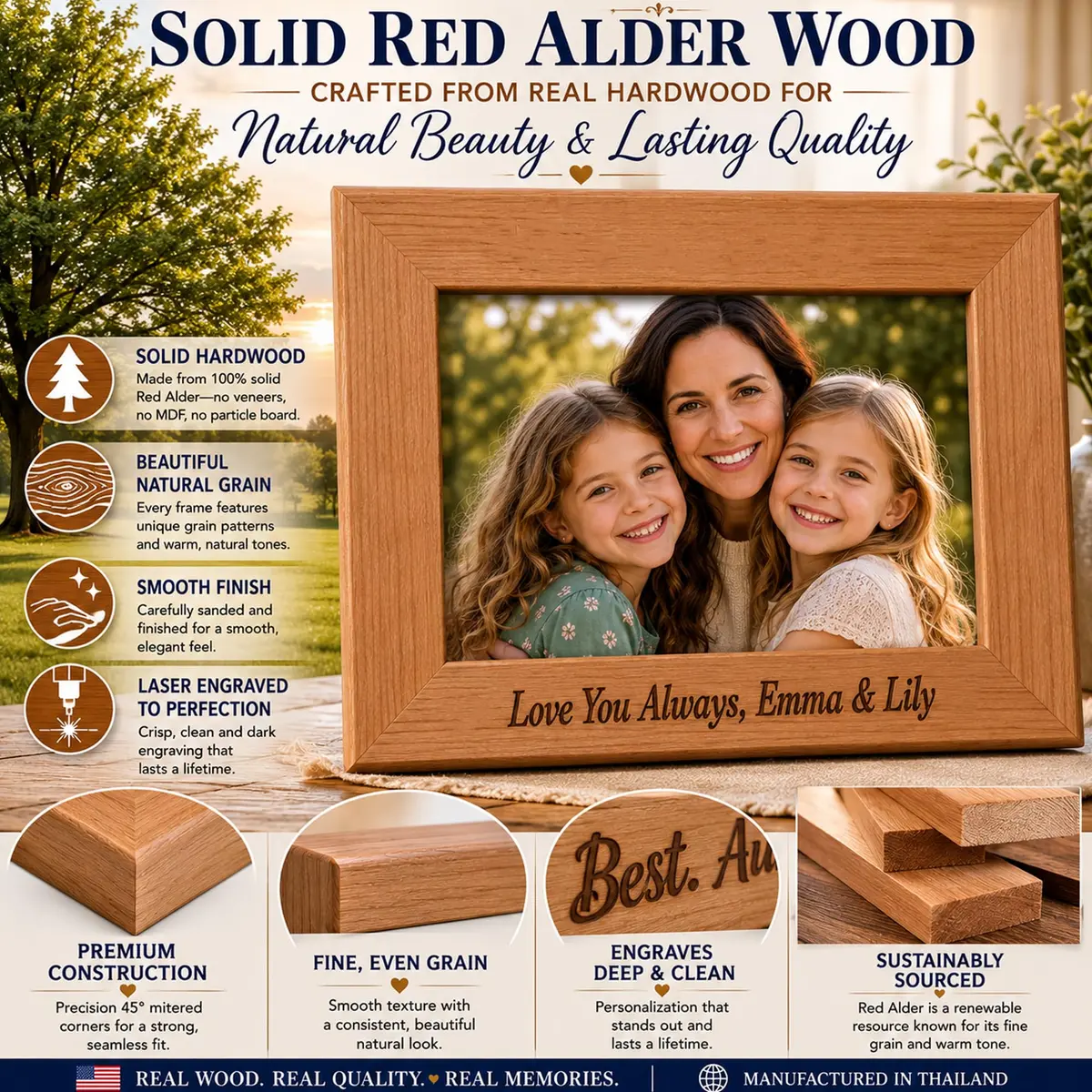 CustomGiftsNow First My Brother Forever My Friend 4x6 Inch Wood Picture Frame | Classic Wall & Tabletop Gift - view 3