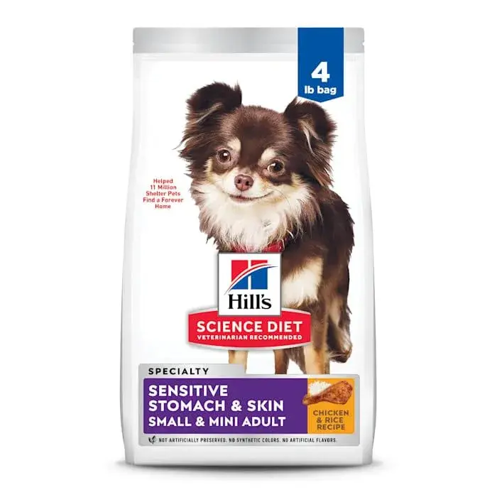 Hill's Science Diet Sensitive Stomach & Skin Small & Mini Dry Dog Food Chicken Recipe 1.81 kg (4 lb) | Vet-Recommended for Digestive & Skin Health - view 4