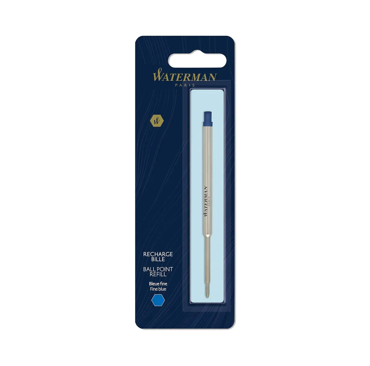 Waterman Ballpoint Pen Refill Fine Point Blue Ink 1 Count | Smooth Ink Flow - main product image