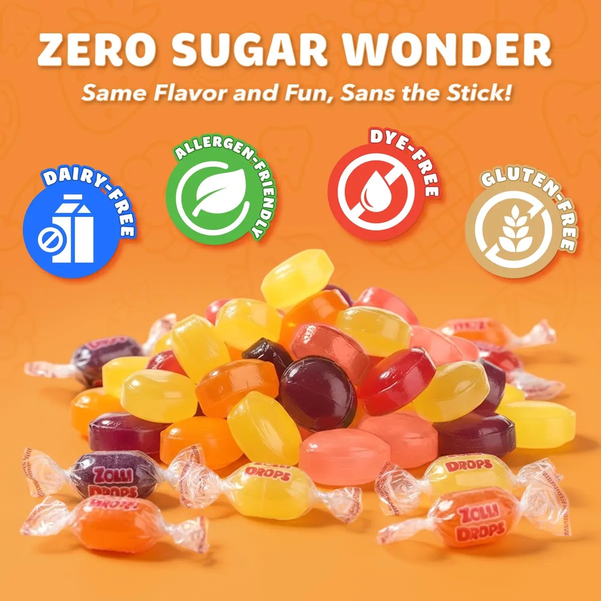 Zolli Drops Sugar-Free Assorted Fruit Flavors Hard Candy 47g (1.6 oz) | Dentist-Approved for Healthier Smiles - view 2