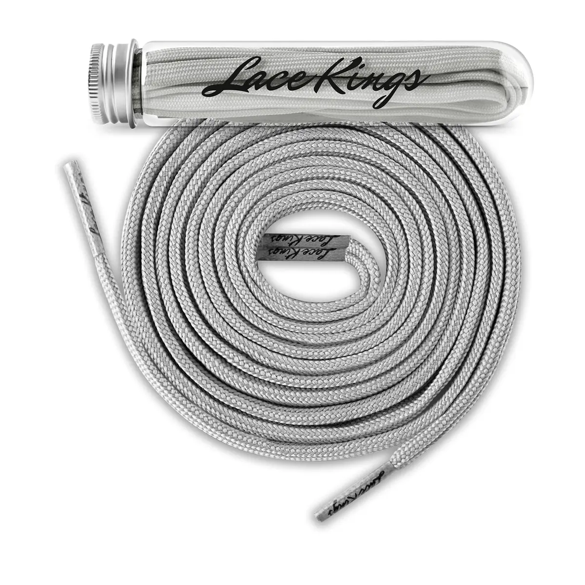 Lace Kings Flat Shoelaces Light Grey 27in | Stylish & Durable Athletic Laces - main product image