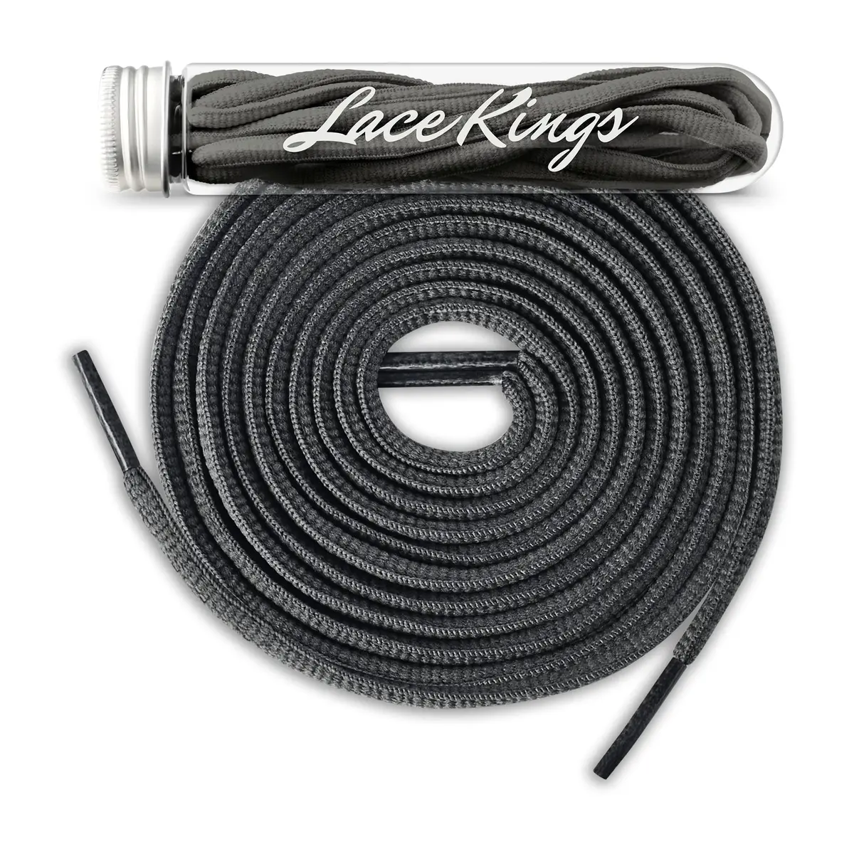 Lace Kings Oval Shoelaces Dark Grey 36in | Stylish Athletic Replacement - main product image