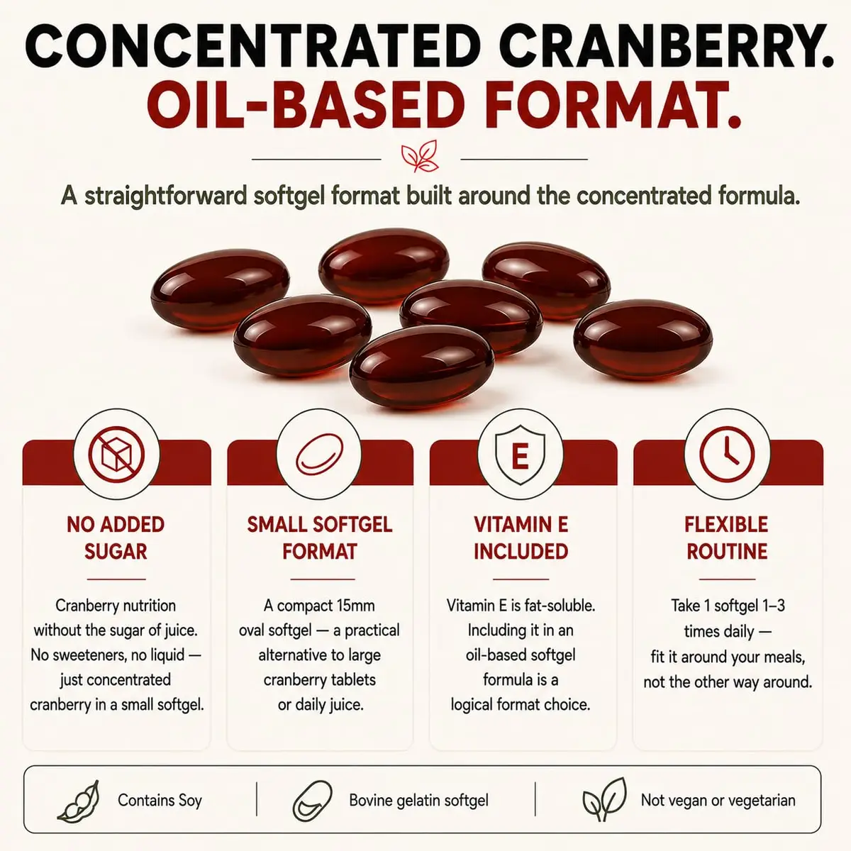 Nutracraft Cranberry Extract Supplement 50:1 with Vitamin C & E - 60 Softgels | Supports Urinary Tract Health & Immune Function - view 6