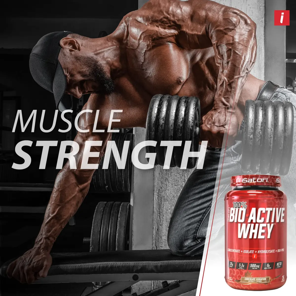 iSatori 100% Bio-Active Whey Protein Chocolate Flavor | 26 Servings, 25g Protein, Supports Faster Recovery - view 5