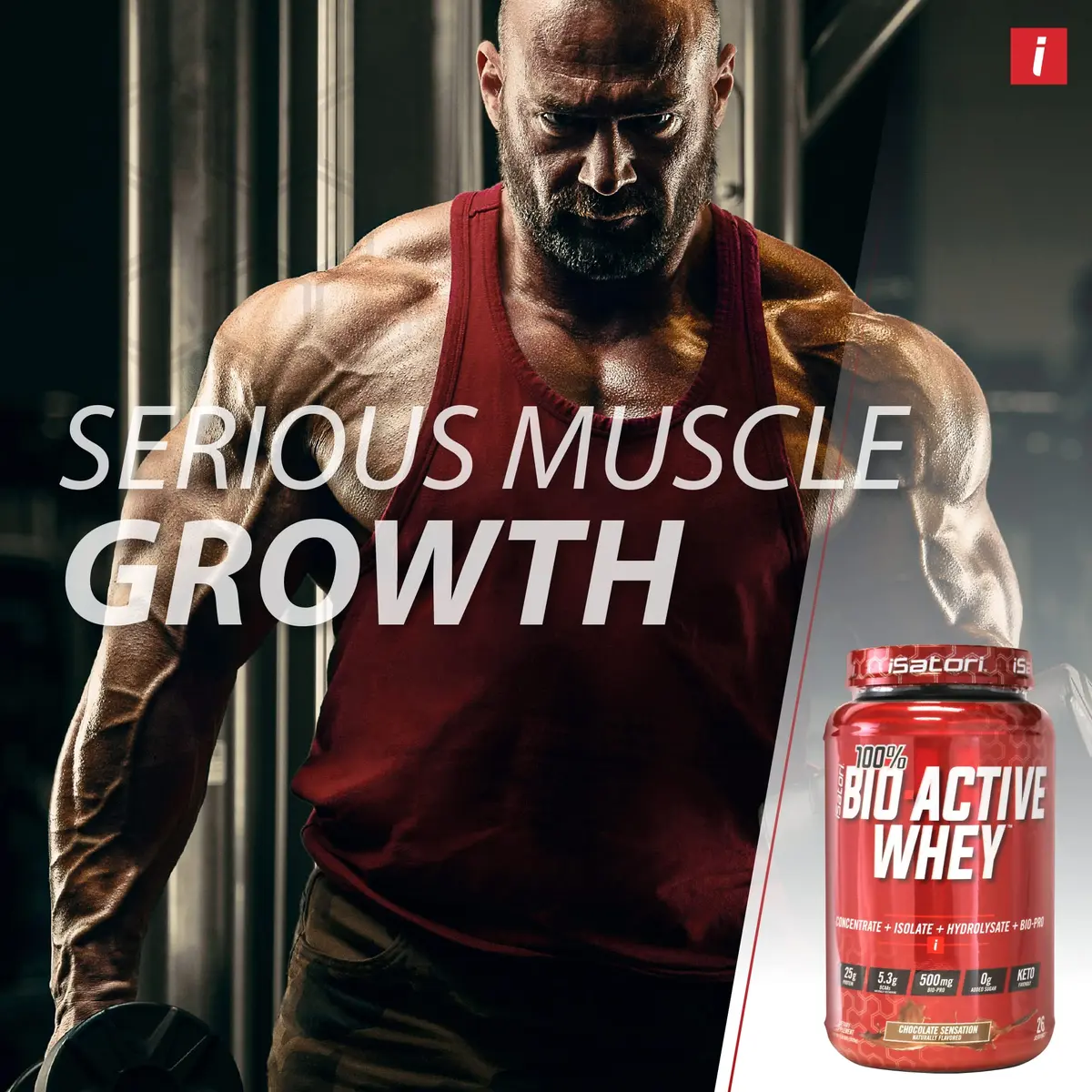 iSatori 100% Bio-Active Whey Protein Chocolate Flavor | 26 Servings, 25g Protein, Supports Faster Recovery - view 3