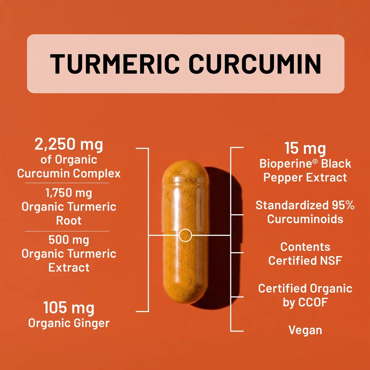 NatureWise Turmeric Curcumin 2250mg Supplement with BioPerine, 180 Capsules | Supports Joint & Overall Wellness - view 3