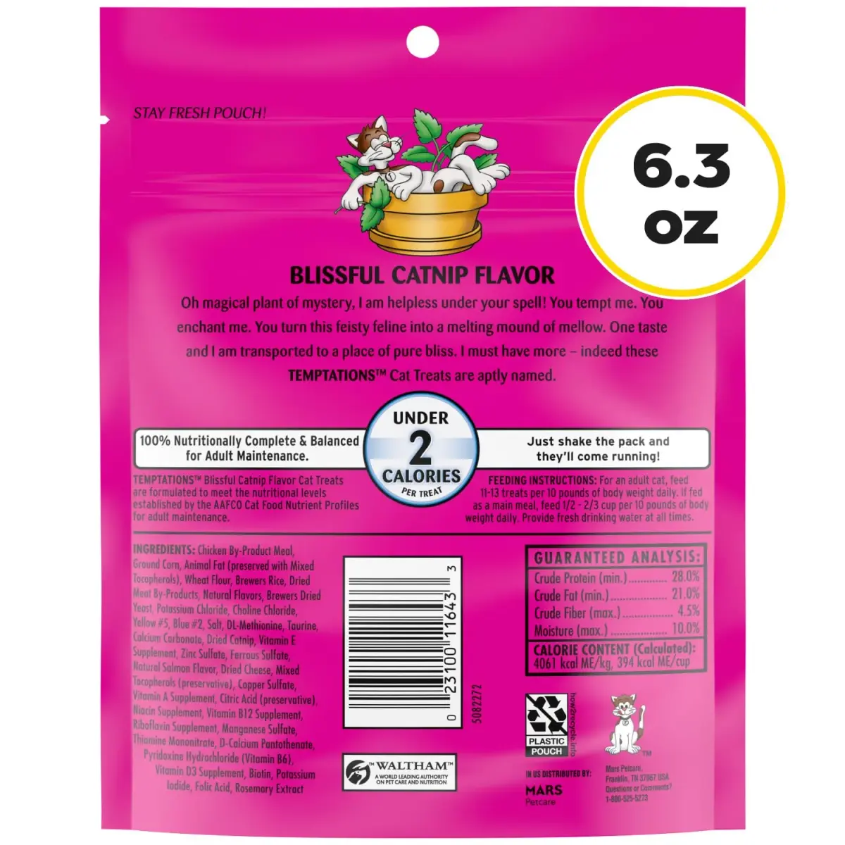 Temptations Classic Crunchy Cat Treats Blissful Catnip 6.3 oz (179 g) 10 Pack | Irresistible Dual-Texture for Adult Cats - view 9