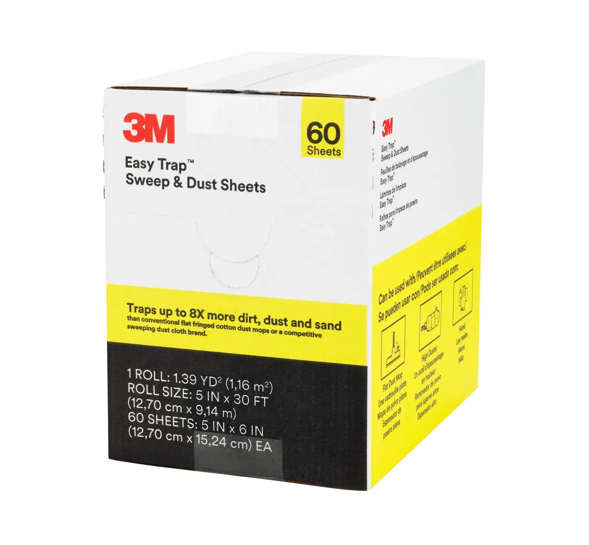 3M Easy Trap Sweep and Dust Sheets Roll 60 Sheets (15.24cm x 15.24cm) | Traps 8X More Dirt - main product image
