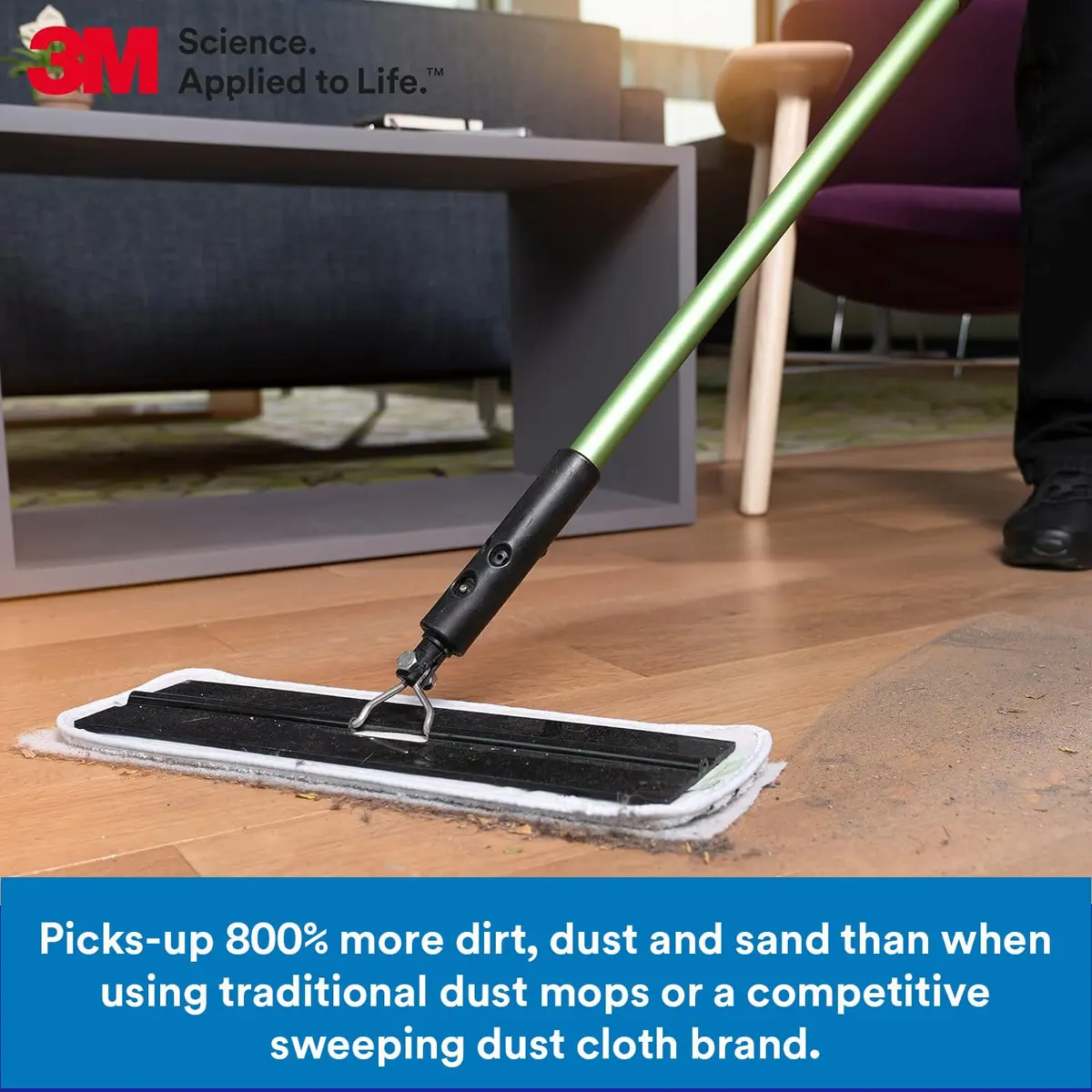 3M Easy Trap Sweep and Dust Sheets Roll 250 Sheets (8" x 6") | Traps 8X More Dirt, Dust, Sand & Hair - view 5