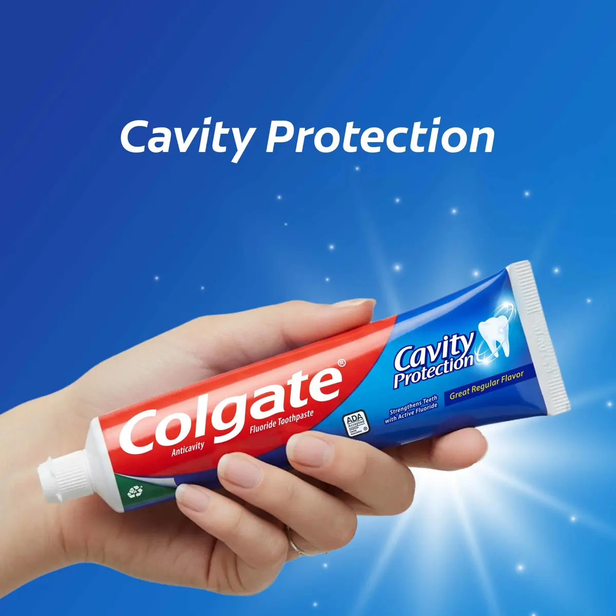 Colgate Cavity Protection Fluoride Toothpaste, Great Regular Mint, 6 x 6 oz (170 g) | ADA Accepted Anticavity Formula - view 7