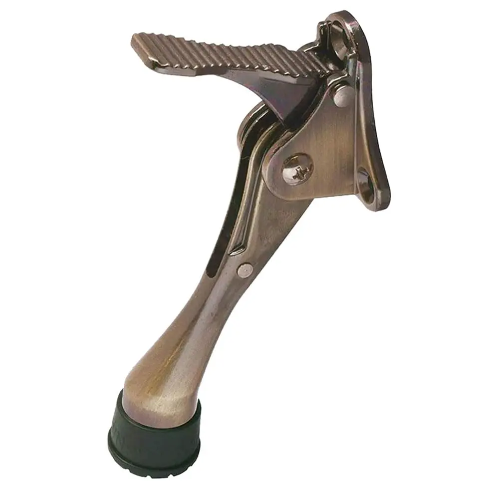 HA SHI Kickdown Heavy Duty Door Stopper 4 Inch | Antique Bronze, Hands-Free, Adjustable, Durable - main product image