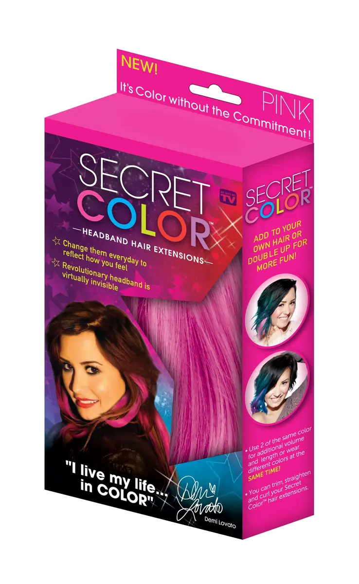 Allstar Innovations Secret Color Hair Extensions, Pink | 14" Synthetic Long Straight Hair for Women & Teens - main product image