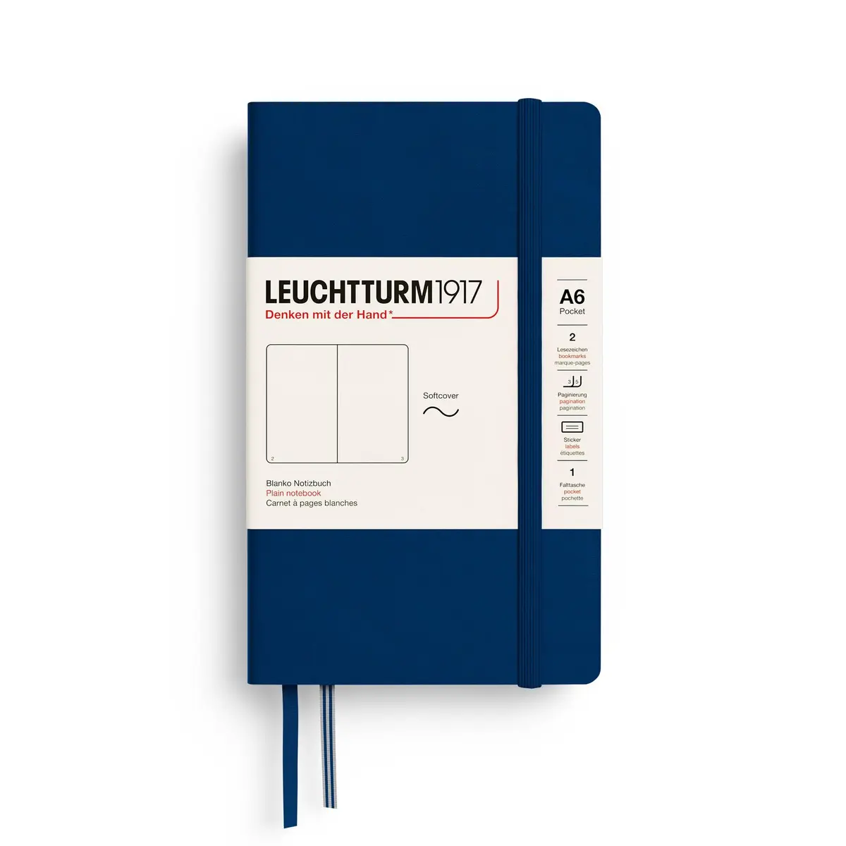 LEUCHTTURM1917 Notebook Softcover Pocket A6-123 Pages Navy | Lightweight, Practical & Durable - main product image