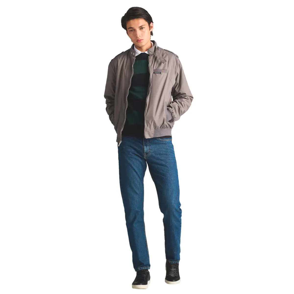 Members Only Men's Classic Iconic Racer Slim Fit Jacket (Grey, Medium) | Timeless Style for Men - view 7