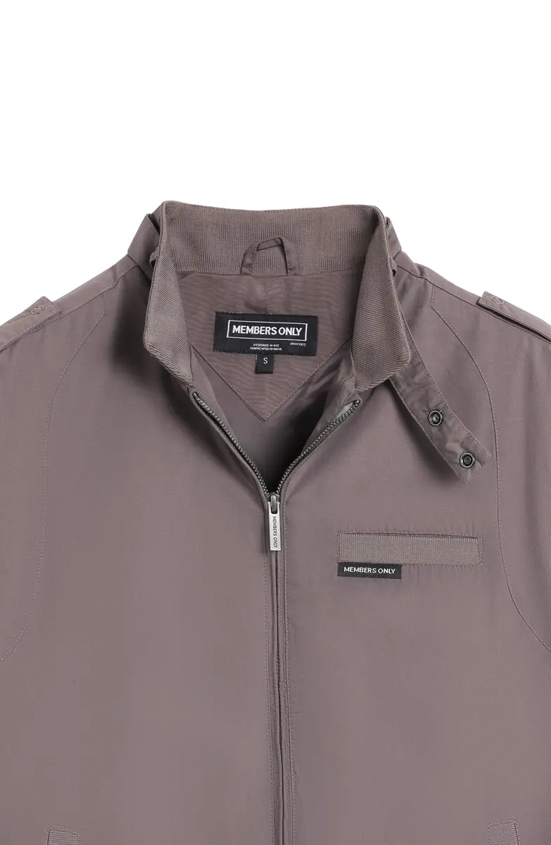 Members Only Men's Classic Iconic Racer Slim Fit Jacket (Grey, Medium) | Timeless Style for Men - view 8