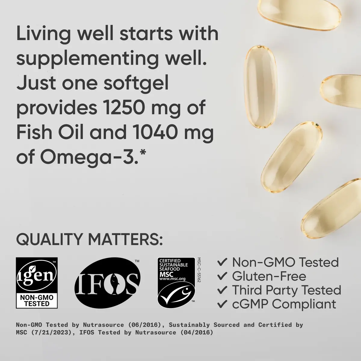 Sports Research Omega-3 Fish Oil 1250mg 180 Softgels | Wild Alaska Pollock | Heart & Brain Support - view 4