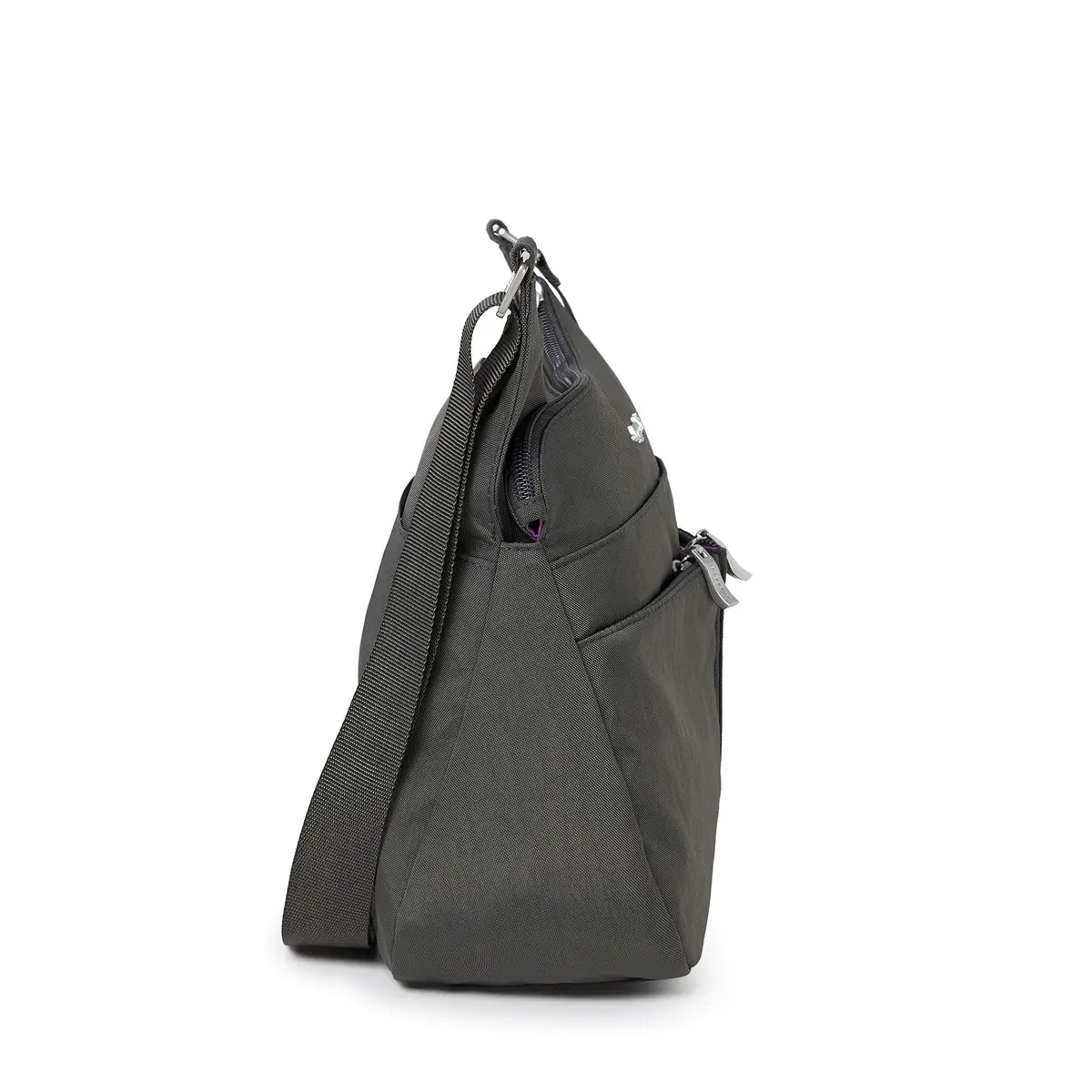 Baggallini Cross Over Crossbody Bag for Women - Travel Water-Resistant Nylon, Charcoal | Adjustable Strap & RFID Wristlet - view 7