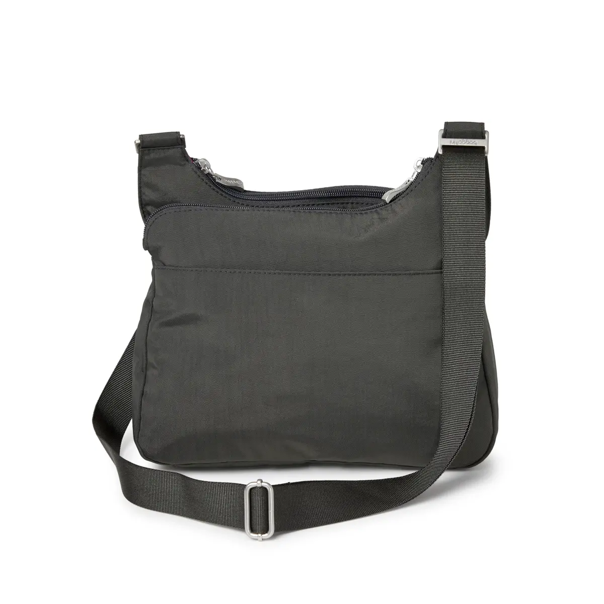 Baggallini Cross Over Crossbody Bag for Women - Travel Water-Resistant Nylon, Charcoal | Adjustable Strap & RFID Wristlet - view 8