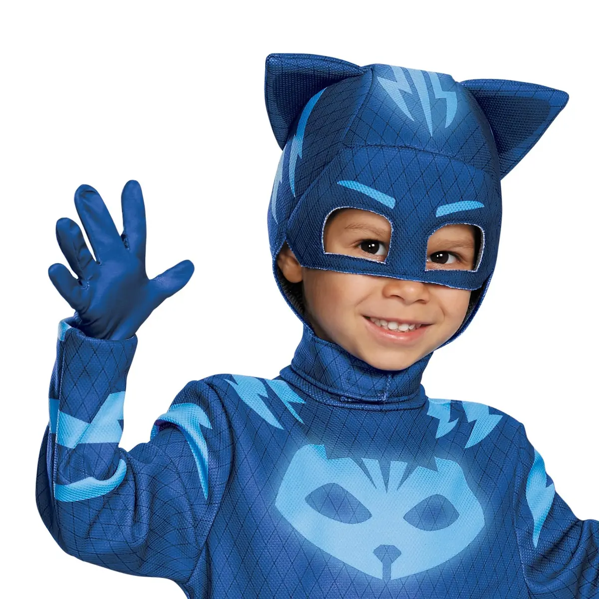 Disguise PJ Masks Catboy Deluxe Costume Jumpsuit with Mask, Toddler Size Small (2T) | Glow-in-the-Dark Details - view 2